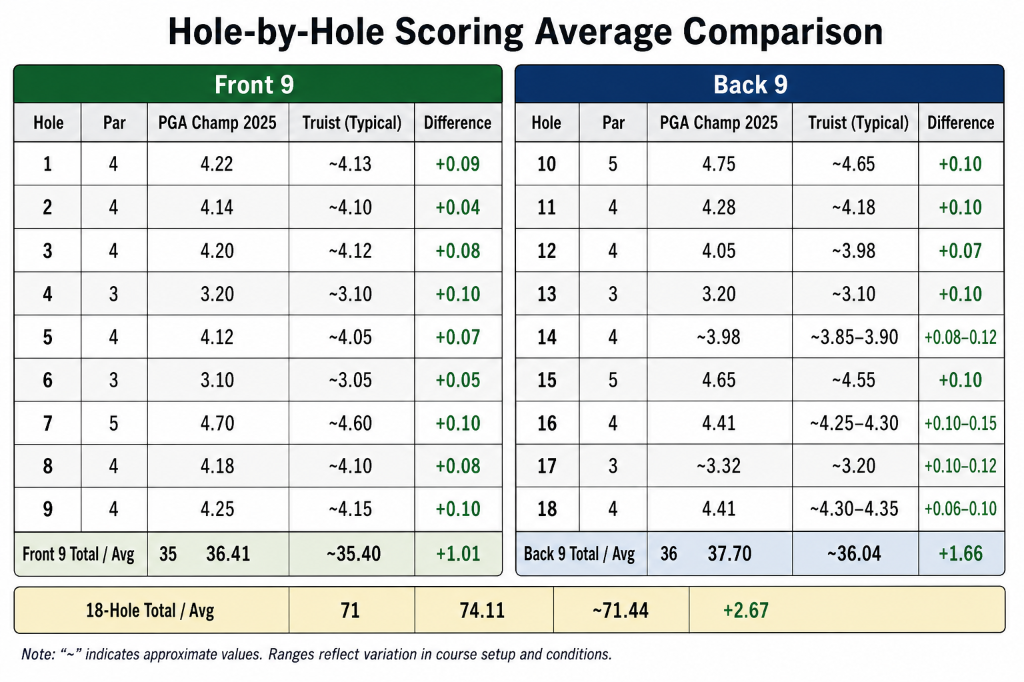 Hole-by-Hole Scoring Average Comparison